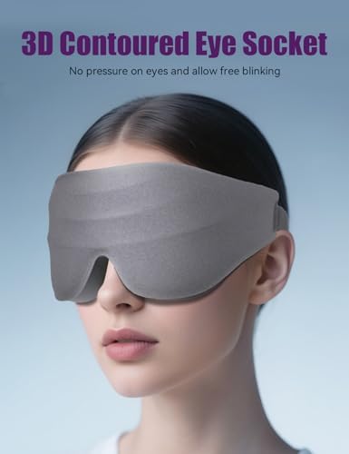 Sleep Eye Mask for Men Women, EVA BELLE Light Blocking Sleeping Mask for Side Sleeper, 3D Contoured Cup Night Blindfold, Lash Extensions 3D Sleeping Mask with Adjustable Strap for Travel, Night & Nap - Image 2