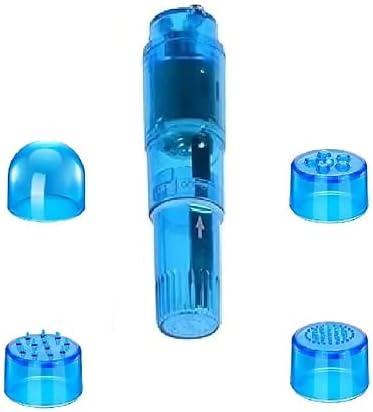 Small Mini Massager Portable Pen for Face, Neck, Head,Back Massage with 4 Heads (1PC Blue) - Image 2