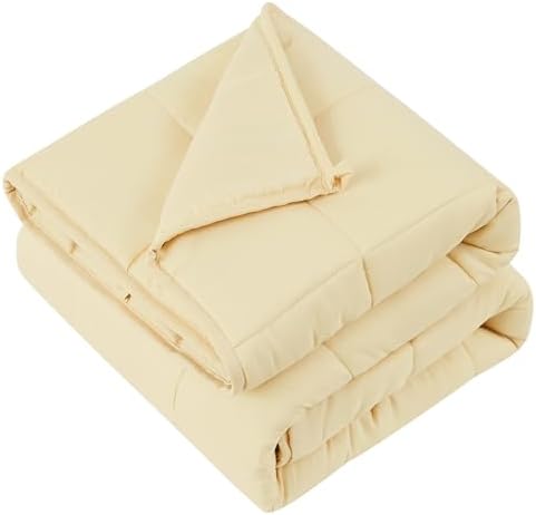 Weighted Blanket - 7 lbs Ivory Heavy Blanket - Small Size Breathable Lap Blanket(41"x60", 7 lbs) - Image 6