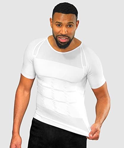 Curveless Men's Posture Corrector T-shirt | Anti Back Pain | Straightens Back and Shoulders | Compression | Undershirt | Short sleeves by Curveless