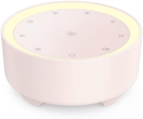 Kipcush White Noise Machine for Sleeping, Baby & Adults, High-Fidelity Non-Looping Sounds, Sleep Sound Machine with Dimmable Night Light, USB Powered, Memory Function, Home, Nursery & Travel by Kipcush%C2%AE