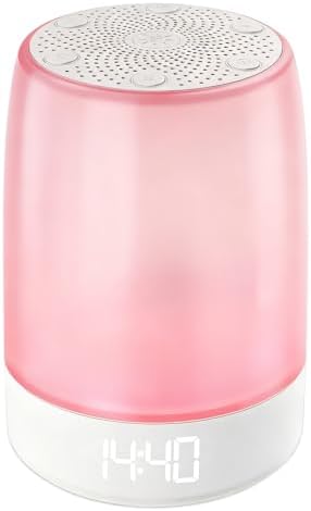 White Noise Machine Alarm Clock for Baby Adults Kids with 32 Soothing Sounds 8 Colors Rainbow Breathing Light，Toddler Sleep Trainer with Timer, App Remote Control，Bluetooth Playback for Bedroom by Reajoy