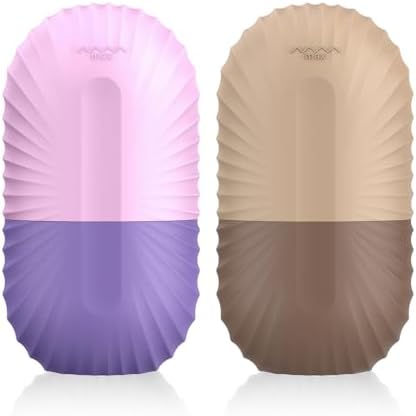 2pcs Ice Roller for Face and Eye, Silicone Ice Facial Roller Ice Holder, Face Ice Mold Skin Care, Face Icers Reusable Ice Cube Roller for Shrink Pores Anti Wrinkle Reduce Puffiness, Purple Brown - Image 2