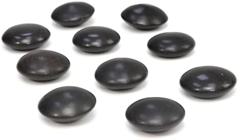 Master Massage 10-Piece Black Basalt Hot Stone Set – Contour & Malteser Shape Lava Stones for Relaxing Massage Therapy – Includes Unique Dish for Convenient Storage by MasterMassage