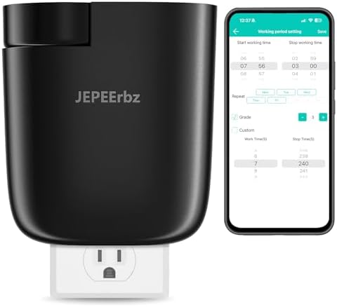 Waterless Diffuser, Plug in Diffuser for Essential Oils,Waterless Essential Oil Diffuser in Wall, Smart Bluetooth App Control, Up to 500 Sq.ft Coverage, Black by JEPEErbz