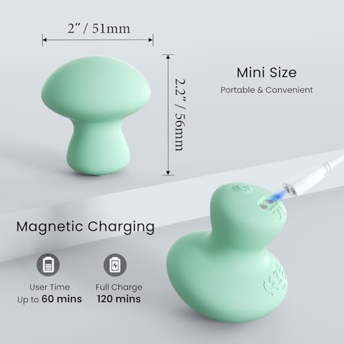 Handheld Massage Ball, Portable Waterproof Rechargeable Mini Massage Tool (Mint Green) - Image 2