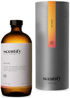 Scentify Miami Aroma Oil Refill Scent for Oil Diffusers - Creamy, Cashmere, Sandalwood, Musk Scents - Luxurious Relaxing Aromatherapy Diffuser Fragrance 470ml, 16 oz by Scentify