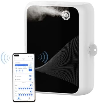 Waterless Essential Oil Diffuser-500ml Large Capacity,Smart App Control,Timer Function,Low Noise for Large Room up to 2000 sq.ft,for Home,Office,Hotel,Black-White Combo by Hijoc