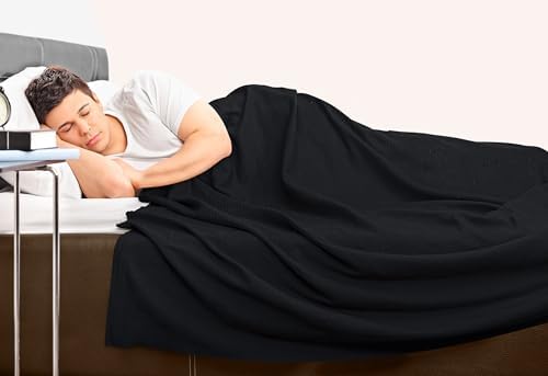 Utopia Bedding 100% Cotton Thermal Blanket Black Queen, 90x90 Inches - Image 6