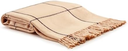 Arus Acrylic Highlands Collection Queen Throw Blanket Cream-Navy, 60x80 by Arus