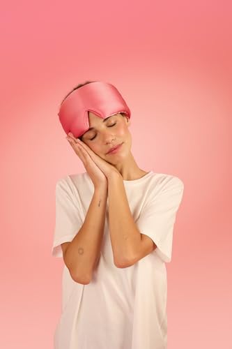 Glow People Silk Sleep Mask – 100% Mulberry Silk Eye Mask for Sleeping, Total Blackout, Cloud-Soft and Adjustable for Beauty Sleep and Travel - Rose Dust - Image 6