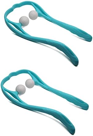 Mount Plus M1212 Shiatsu Neck Massager for Neck and Shoulder with Deep Tissue Trigger Point Manual Self Muscle Massage for Muscle Pain Relief (Simulates Massage Therapist Hands) (2 Pack Blue) by MountPlusForHealthcareHomeOffice