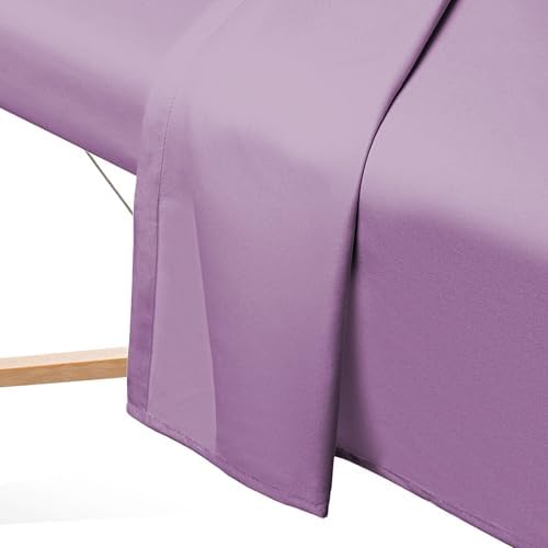 Saloniture 3-Piece Microfiber Massage Table Sheet Set - Premium Facial Bed Cover - Includes Flat and Fitted Sheets with Face Cradle Cover - Lavender - Image 4