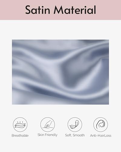 Yanideer Travel Elastic Band Satin Pillowcase for Hair & Skin, Cooling Satin Pillow Cover for Hotel - Image 3