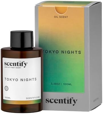 Scentify Tokyo Nights Aroma Oil Refill for Diffusers – Bergamot, Grapefruit & Sandalwood, Amber Woods – Luxury Aromatherapy Fragrance – 100ml / 3.38oz by Scentify