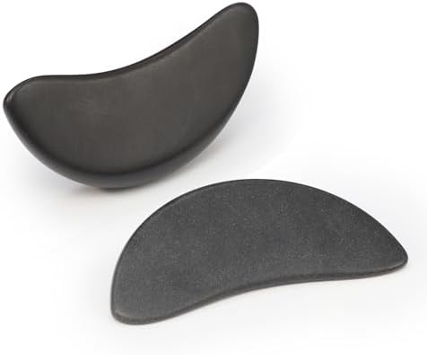 Master Massage 2-Piece Large Waning Moon Crescent Massage Stone Set – Arc Curved Hot Stones for Deep Tissue Therapy, Gua-Sha & Pressure Point Massage – Black Basalt Rock Tool Pack by MasterMassage