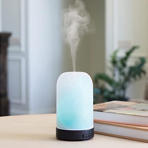 Airome Frosted Glass Medium Essential Oil Diffuser|100 mL Humidifying Ultrasonic Aromatherapy Diffuser 8 Colorful LED Lights, Intermittent & Continual Mist, Auto Shut-Off - Image 2