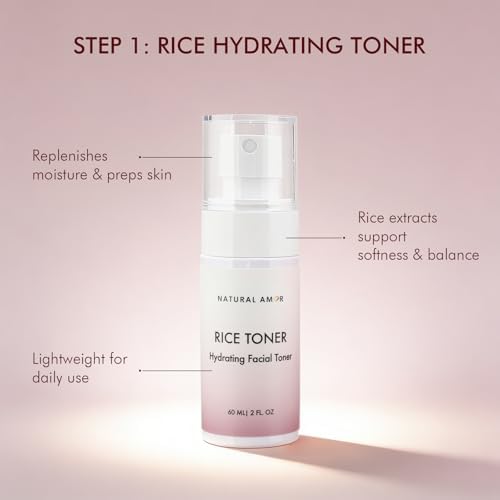 Natural Amor Skincare Set (3 Products) – Triple Collagen Cream 1.7oz, Peptide Serum 1oz & Toner – Hydrating & Firming Skin Care Set – Daily Routine - Image 3