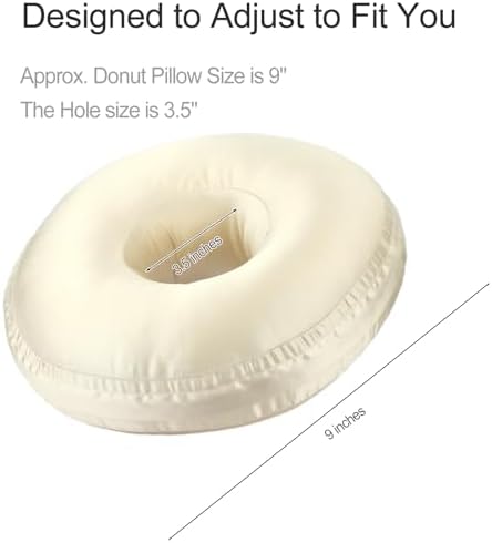 Washable Silky Satin Ear Piercing Pillow with Removable Pillowcase Smooth Cooling Donut Pillows Hole for Ear Pain Relief CNH Sleeping Pressure Sore Side Sleepers Ear Guard Protector, Champagne - Image 5