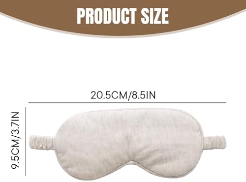 Eye Masks for Sleep, Beige Organic Cotton Sleep Mask Lightweight Elastic Eye Mask for Men Women Sleeping, Traveling - Image 4
