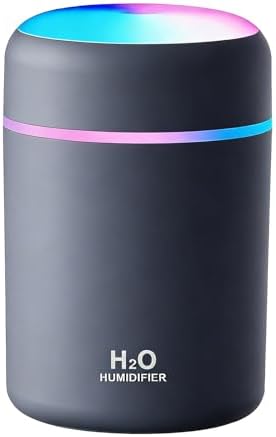 Portable Colorful Cool Mini Humidifier,Aroma Essential USB Personal Desktop Humidifier,. Perfect for Bedroom, Office & Car(300ml, White) (grey) by Unknown