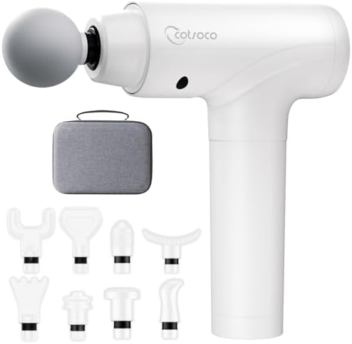 cotsoco Massage Gun Deep Tissue, Muscle Massage Gun Back Massager for Pain Relief, 20 Speeds Handheld Electric Massager Tool with Silent Brushless Motor, Suitable for Gym Office Home Travel by cotsoco