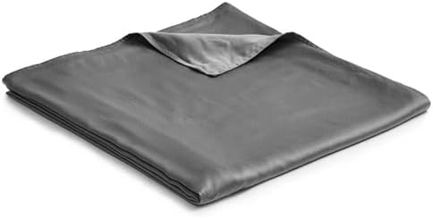 YnM Exclusive Cooling Duvet Cover for Weighted Blankets with 16 Strings (Dark Grey, 60"x80") by YNM