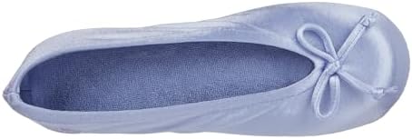 Isotoner Women's Satin Ballerina Slippers with Classic Ribbon Bow and Suede Sole - Image 5