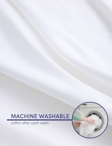 YnM 3-Side Zipper Duvet Cover for Weighted Blankets | Easy on, Easy Off White, 90"x104" - Image 5