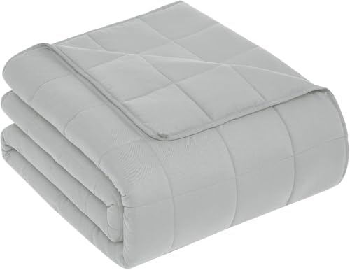 CuteKing Weighted Blanket - Weighted Blanket with Premium Glass Beads - Breathable Heavy Blanket for Comfortable Rest - Thick Blanket All Season (5lbs, 36"x48", Light Grey) by CuteKing