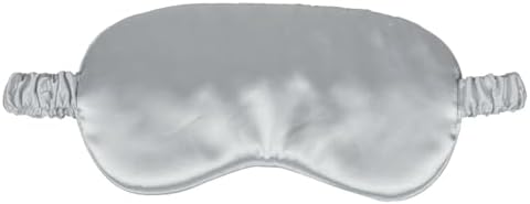 1 Pack Silk Sleep Mask, Soft Silk Eye Blindfold with Elastic Strap for Night Sleeping Travel and Nap, Unisex (Silver) by Unknown