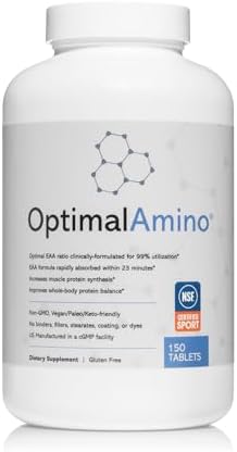 OptimalAmino | Essential Amino Acid Tablets | 150 Count by OptimalAmino%C2%AE