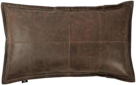 LL LEATHER LOVERS 100% Lambskin Leather Pillow Cover - Sofa Cushion Case - Decorative Throw Covers for Living Room & Bedroom, Chiku Brown Box Pack of 1-12X20 Inch by LLLEATHERLOVERS