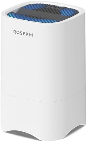 ROSEKM Small Air Purifiers for Home, Mini Air Purifier for Desktop, Bedroom, Office, Car, Room, Portable HEPA Air Purifier Air Cleaner for Smoke, Dust with Night Light by ROSEKM