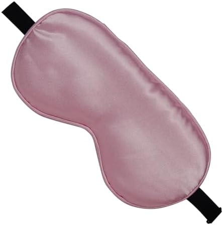 Silk Sleep Mask, Black, Adjustable Strap for Light Blocking, Travel Rest, Puffy Eyes Relief, Single Pack (Pink) by Unknown