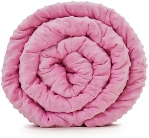 TONGDADA Minky Weighted Blanket | 40''x60'',10lbs | Cozy and Soft Minky Weighted Throw Blanket | Luxury Velvet with Premium Glass Beads | Pink Minky by TONGDADA