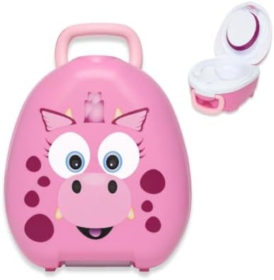 My Carry Potty - Pink Dragon Travel Potty, Award-Winning Portable Toddler Toilet Seat for Kids to Take Everywhere by MyCarryPottyUSA