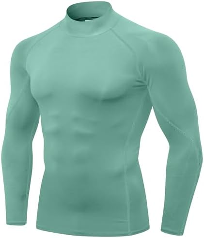 SPVISE Men's Compression Shirts Long Sleeve Mock Turtleneck Workout Tops by SPVISE