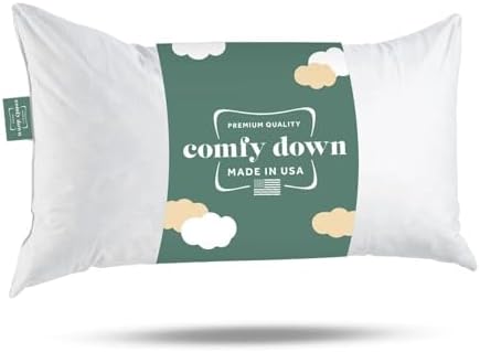 ComfyDown 14x16 Throw Pillow Insert, Down & Feather Fill, 100% Cotton Cover, Made in USA – Premium Soft Decorative Pillow Form Sham Stuffer for Bed, Sofa & Couch by ComfyDown
