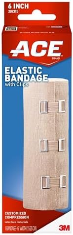 ACE 6 Inch Elastic Bandage with Clips, Beige, Great for Chest and More, 1 Count by ACE