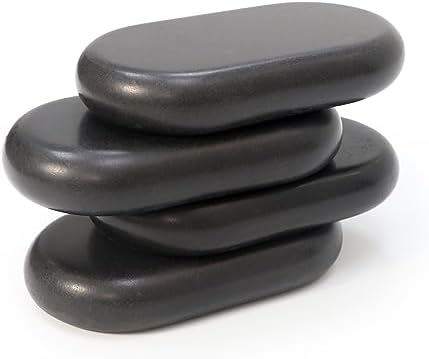 Master Massage Extra Large Flat Ovular Basalt Massage Stones – 4-Piece Set (4.5" x 3" x 1.1") for Professional Therapy and Relaxation - Image 4