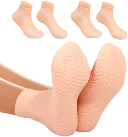 Silicone Moisturizing Socks for Dry Cracked Feet for Men & Women by Vigdit