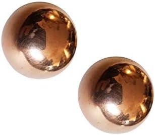 Pure Copper Ball, Energy, Meditation, Crytal Sphare Sphere, Grounding, Movement with Copper Orb - 2 pcs of 1.1 Inch by American+Ayurveda