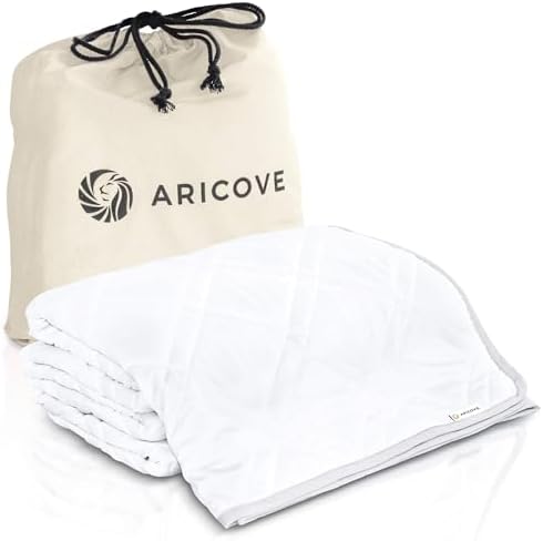 Aricove Cooling Weighted Blanket for Adults, 25lbs, Queen/King Size, 80x87 inches, Silky Soft Bamboo Viscose, Machine Washable, White by Aricove