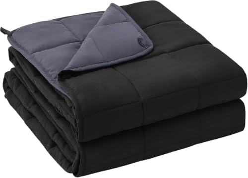 yescool Weighted Blanket for Adults (20 lbs, 60" x 80",Grey& Black) Cooling Heavy Blanket for Sleeping Perfect for 190-210 lbs, Queen Size Breathable Blanket with Premium Glass Bead, Machine Washable by yescool
