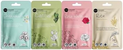 Celavi Korean Face Mask Sheet Set, Spa Masks for Women, 12 Pack B - Image 3
