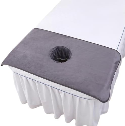 Massage Table Cover Towel with Face Cradle Hole, Premium Fitted Sheet with Locked Edges (Gray) by ZBH1985