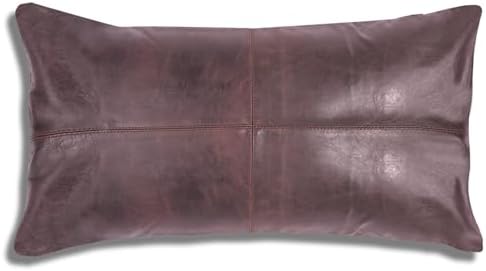 LL LEATHER LOVERS 100% Lambskin Leather Pillow Cover - Sofa Cushion Case - Decorative Throw Covers for Living Room & Bedroom, Dark Brown Pack of 1-16X24 Inch by LLLEATHERLOVERS