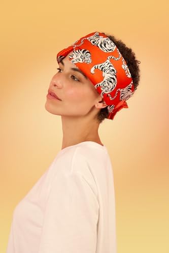 Glow People Silk Sleep Mask – 100% Mulberry Silk Eye Mask for Sleeping, Total Blackout, Cloud-Soft and Adjustable for Beauty Sleep and Travel - Red Tiger - Image 5