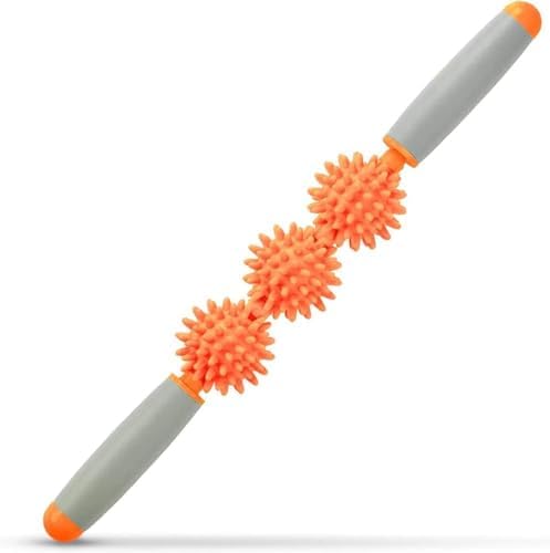 Cellulite Massager, Fascia Blaster for Cellulite, Muscle Roller Stick Lymphatic Drainage Massager for Relif Body Sorness, Trigger Points, Sports Legs, Back Recovery, Yellow Orange by SALIHERI
